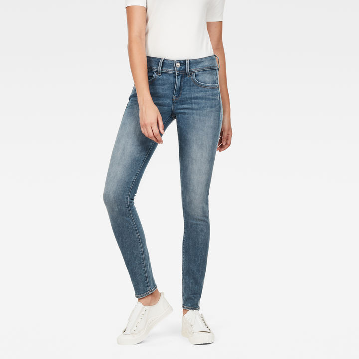 Lynn Mid Waist Skinny Jeans | Medium blue | G-STAR® US