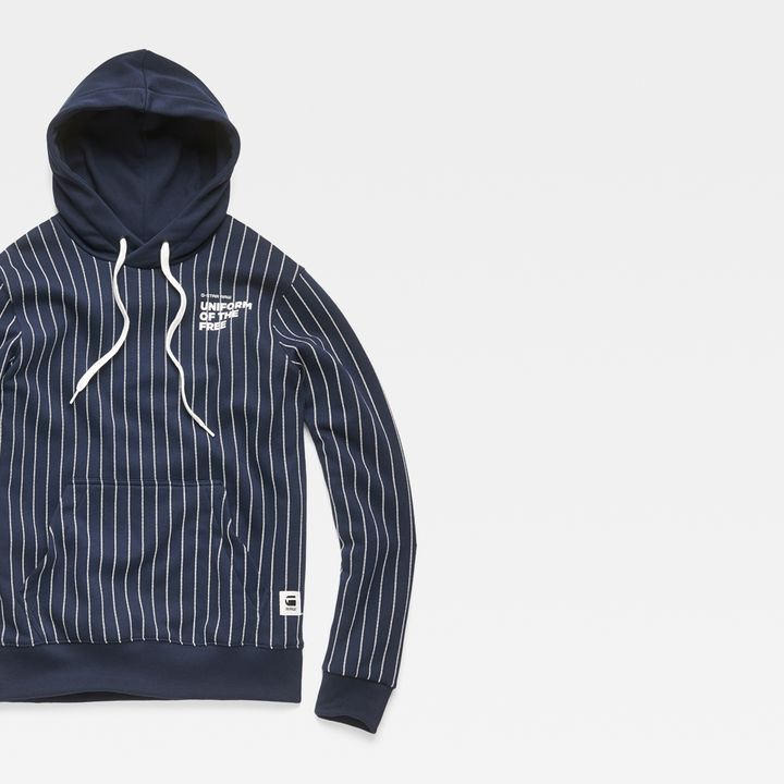 Core Hooded Pinstripe 1 Sweat Dark blue G STAR ZA