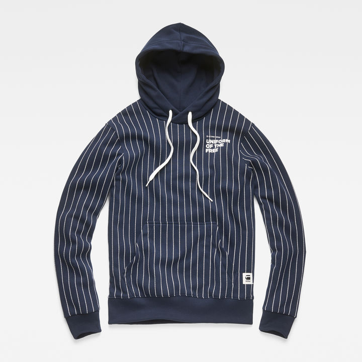 Core Hooded Pinstripe 1 Sweat Dark blue G STAR US
