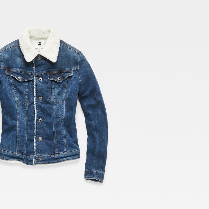 3301 Slim Sherpa Jacket Medium blue G STAR AU