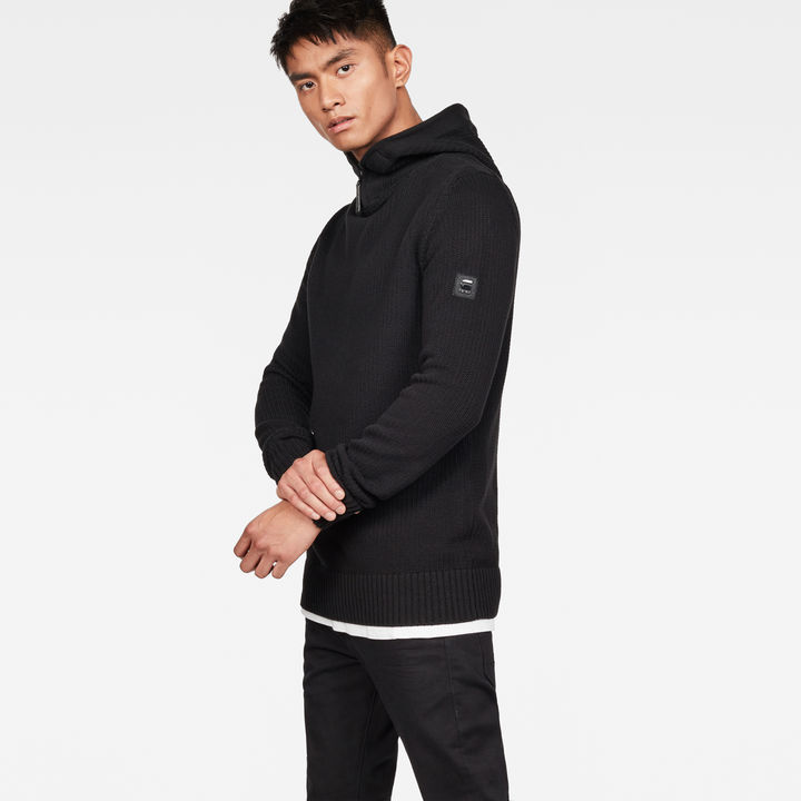 Omohundro Hooded Zip Knit | Black | G-STAR® US