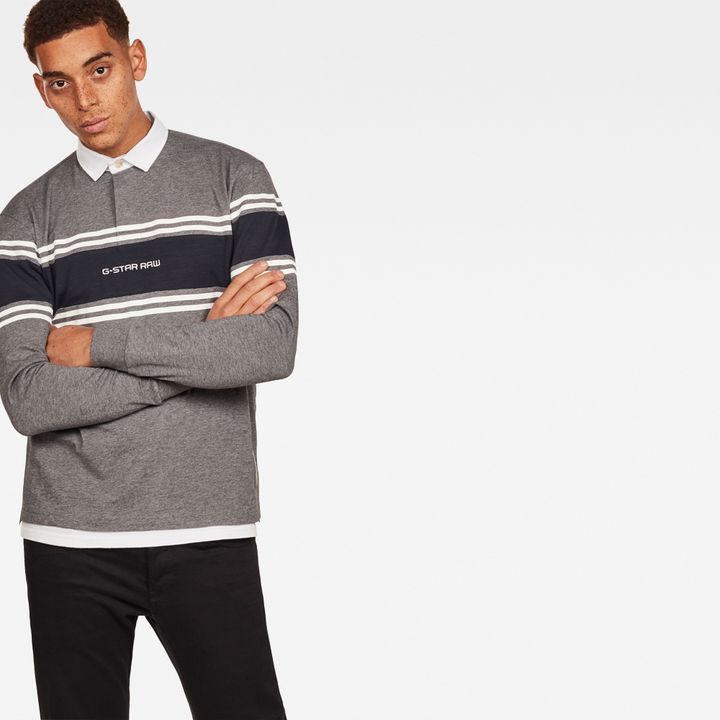 Swando Block Rugby Polo Grey G STAR US