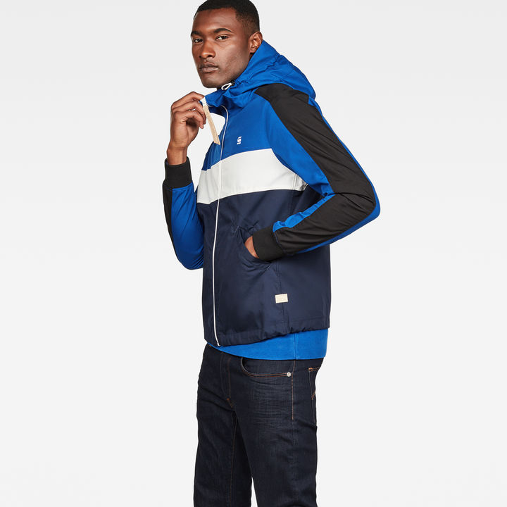 Setscale Color Block Hooded Jacket Bleu fonce G STAR CA