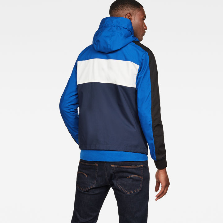 Setscale color block hooded jacket top