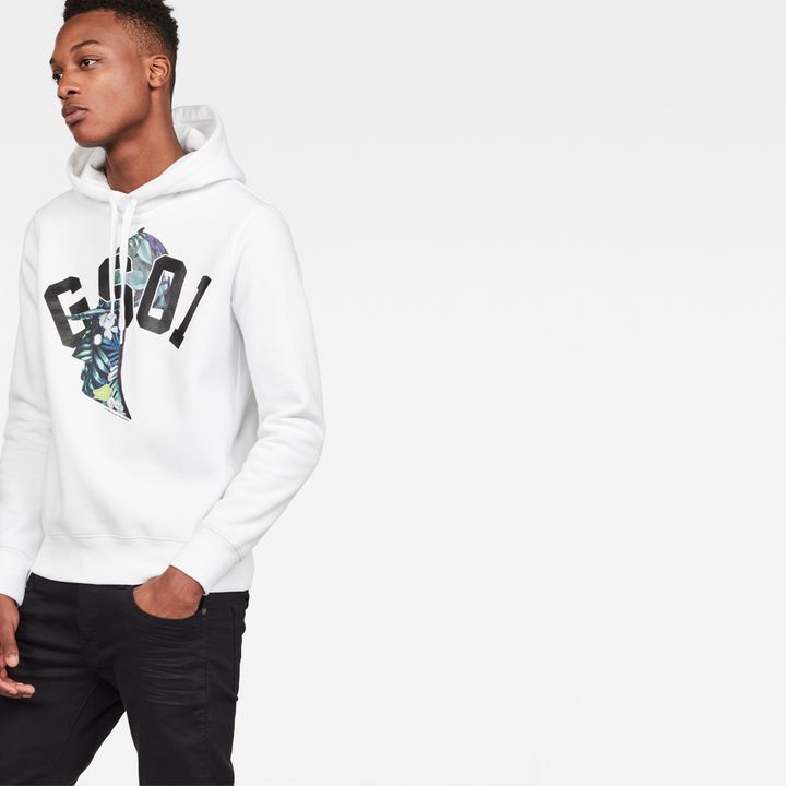 G star white hoodie top
