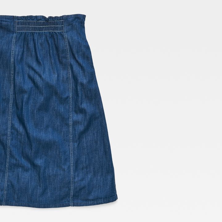 Paperbag skirt blue top