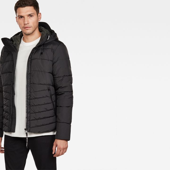 Motac Quilted Hooded Jacket Black G STAR CA