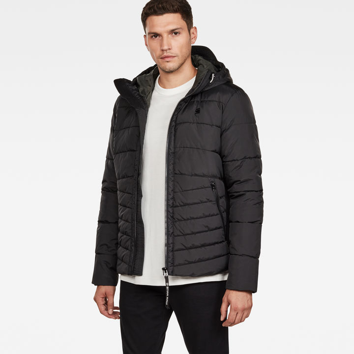 Motac Quilted Hooded Jacket Black G STAR CA
