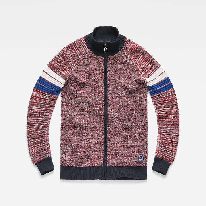 Suzaki Stripe Zip Through Knit