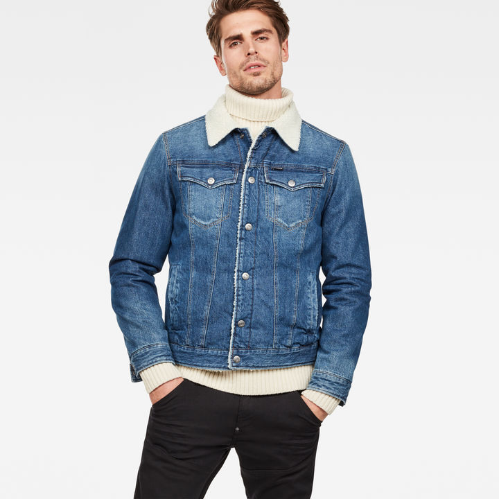 3301 Slim Sherpa Jacket Medium blue G STAR AU