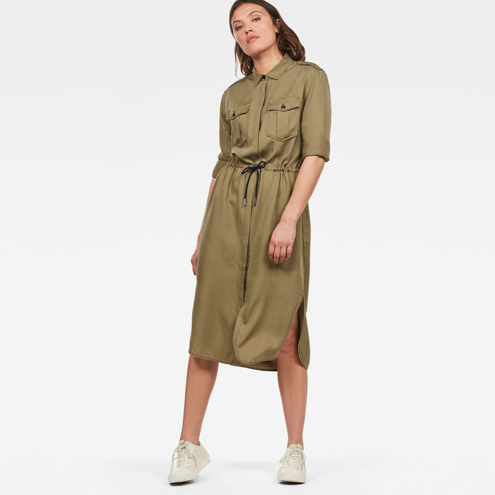 Rovic maxi shirt dress l s Green G STAR DE