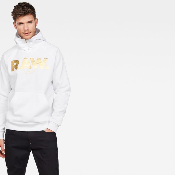 White g star raw hoodie hot sale
