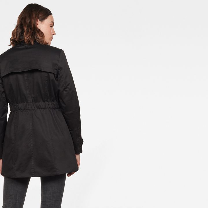 Minor Hunting Padded Slim Trench Jacket Black G STAR ES