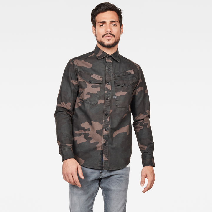 Lecite Straight Shirt Brown G STAR NL