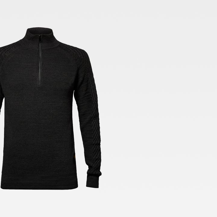 Muzaki 1\2 Zip Knitted Sweater | Black | G-STAR® US