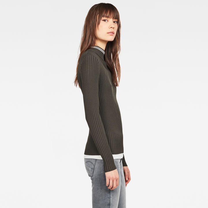 Lynn Mock Turtleneck Knitted Sweater | Grey | G-STAR® US