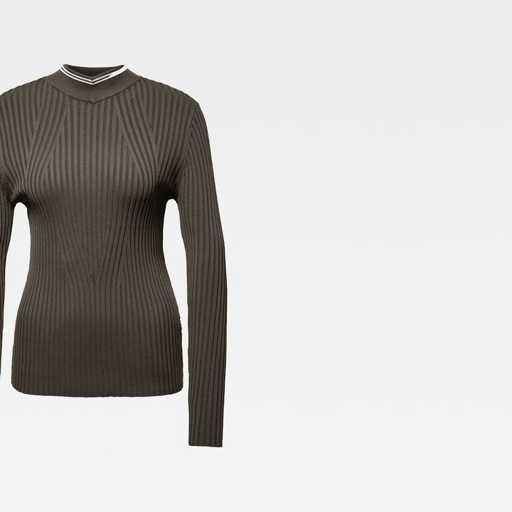 Lynn Mock Turtleneck Knitted Sweater | Grey | G-STAR® US