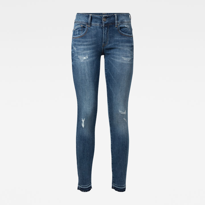 Lynn Mid Waist Skinny Ripped Jeans