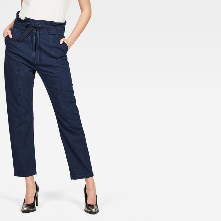 Skinny paperbag pants top
