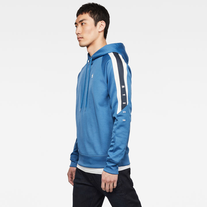 Side Stripe Hooded Sweater Medium blue G STAR AU