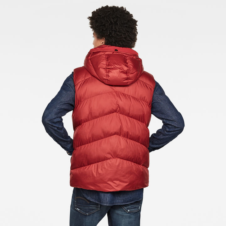 Red vest with hood top