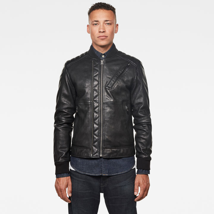 Veste en cuir Moto Noir G STAR FR