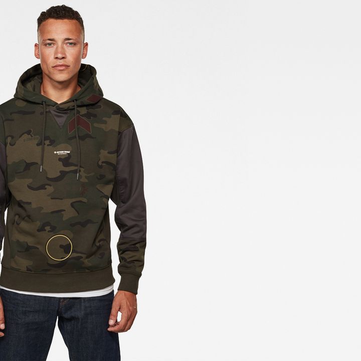 Moto Micro Camo Hoodie Green G STAR US