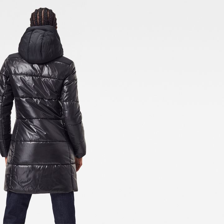 Doudoune longue Quilted Hooded Noir G STAR FR