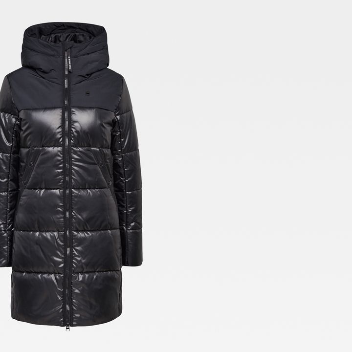 Doudoune longue Quilted Hooded Noir G STAR FR