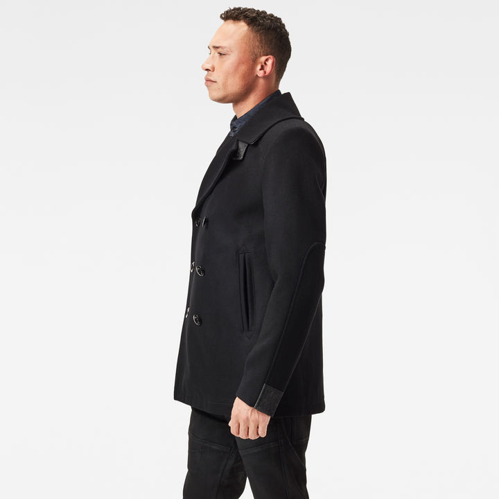 Black short pea coat outlet