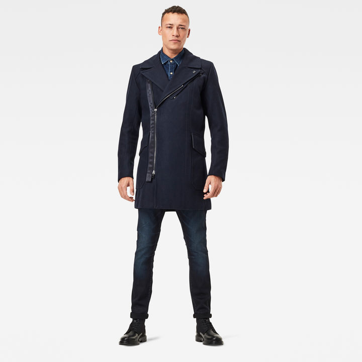 Biker Wool Long Coat Dark blue G STAR JP