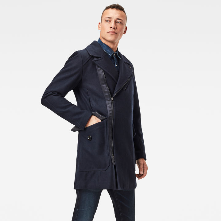 Biker Wool Long Coat | ダークブルー | G-STAR® JP