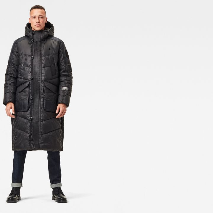 Utility Quilted Hooded Extra Long Parka | Black | G-STAR® CY