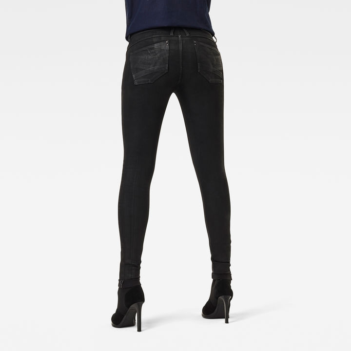 G star Lynn Mid Waist Skinny Jeans Black 23 Woman