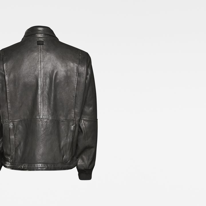 E Raf Leather Bomber Jacket レザーブルゾン グレー E Raf Leather Bomber Jacket レザーブルゾン グレー