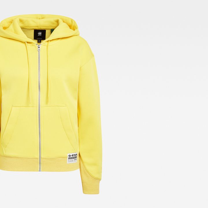 Premium Core Zip Through Hoodie Yellow G STAR US