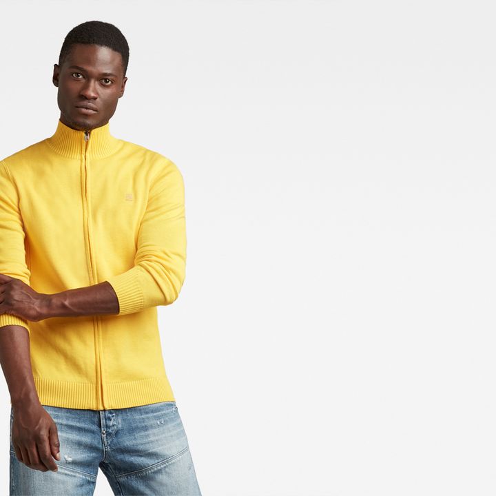 Classic Sport Zip Knitted Cardigan | Yellow | G-STAR® NO
