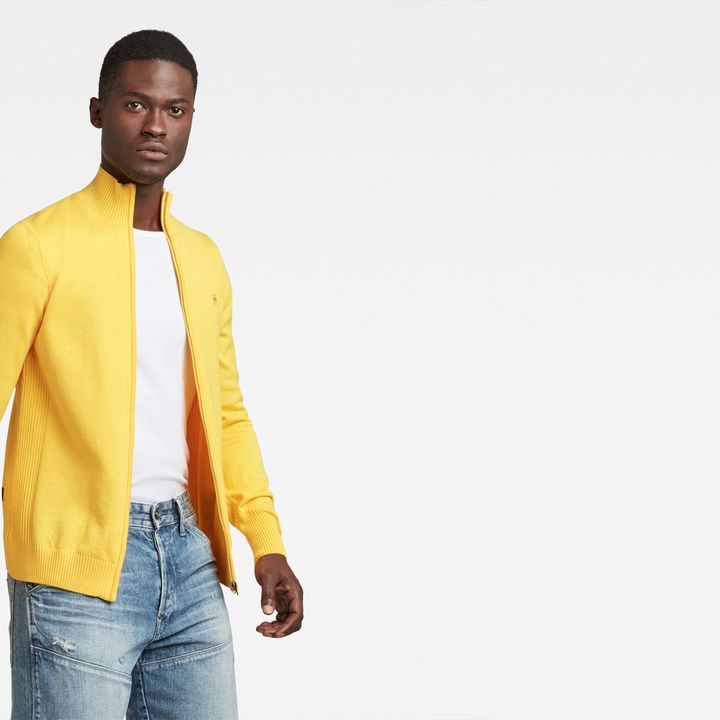 Classic Sport Zip Knitted Cardigan | Yellow | G-STAR® NO