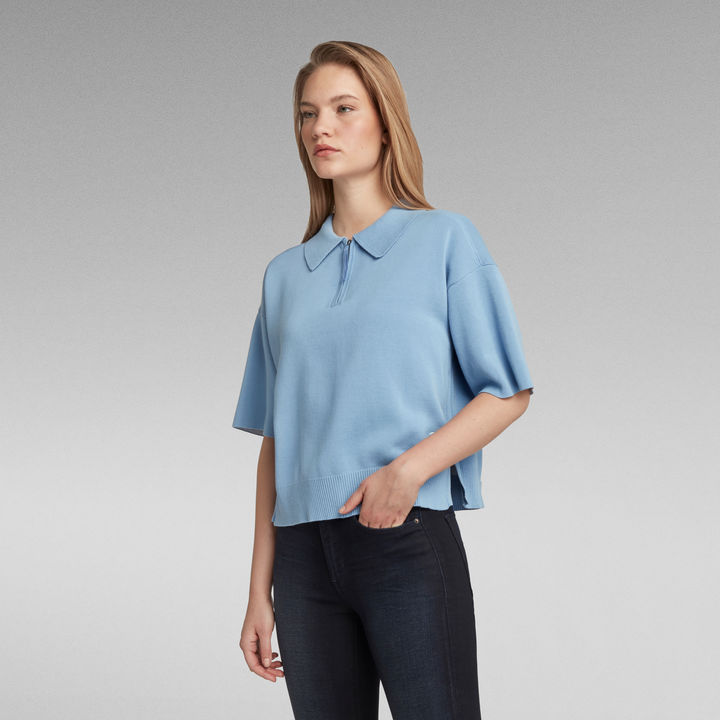 Knitted zip polo hotsell