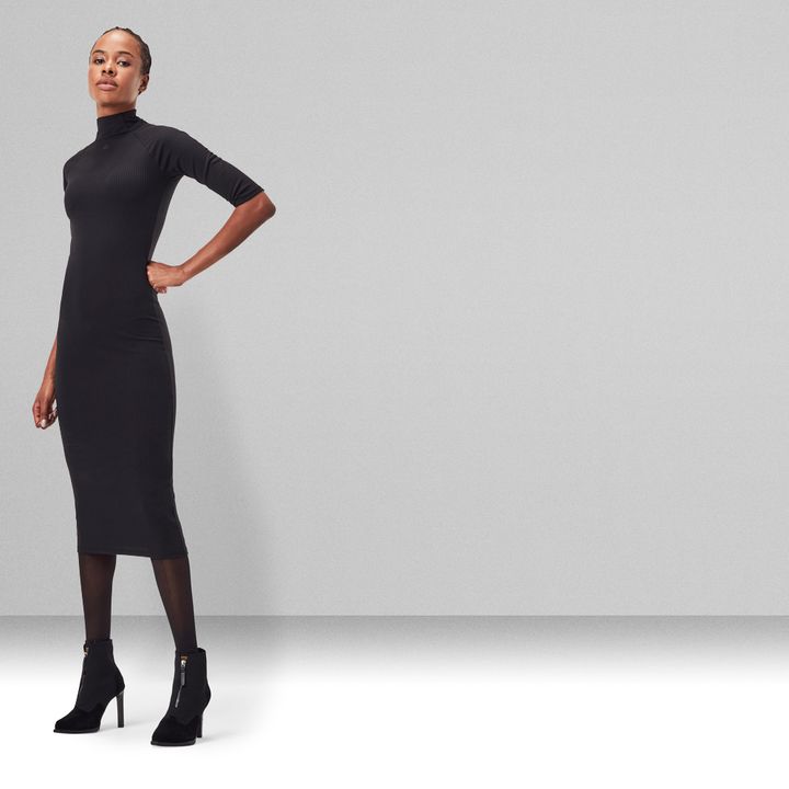 Slim Col Jurk Zwart G STAR NL