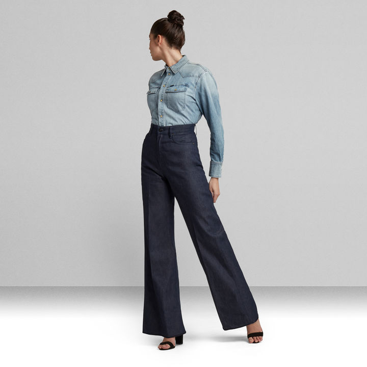 Deck Ultra High Wide Leg Jeans | Dark blue | G-STAR® NO