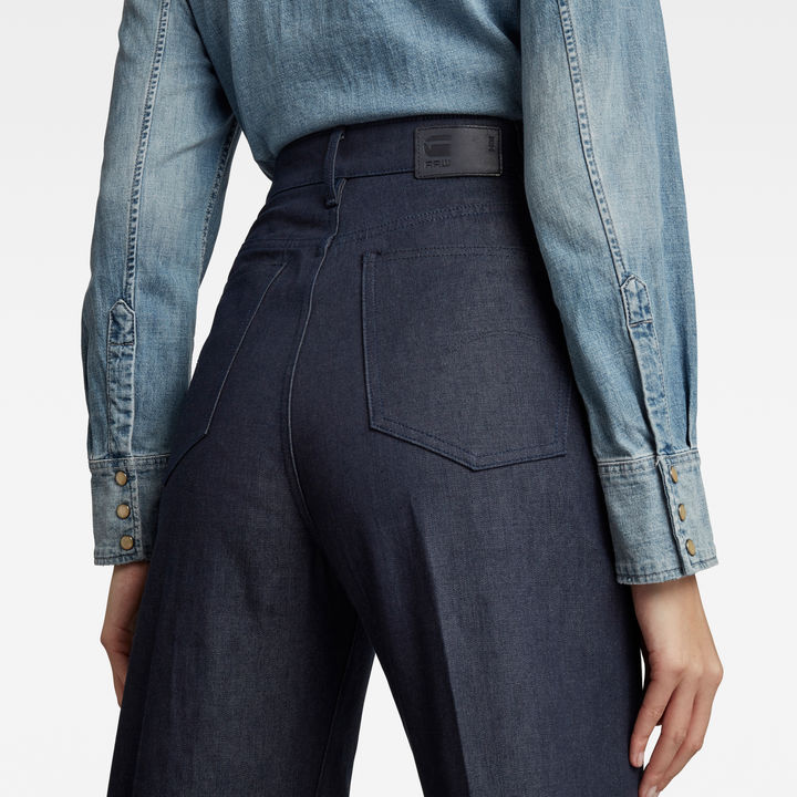 Deck Ultra High Wide Leg Jeans | Dark blue | G-STAR® TW