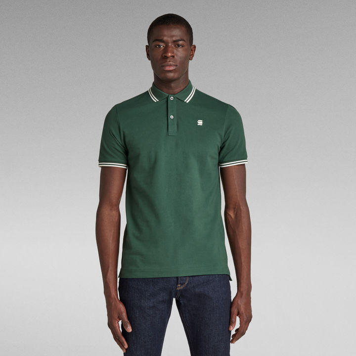 Dunda Slim Stripe Polo Green G STAR CA