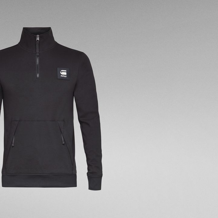 Half zip black sweater discount