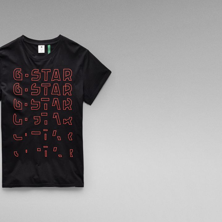 Embro Gradient Graphic Lash T Shirt Black G STAR ZA