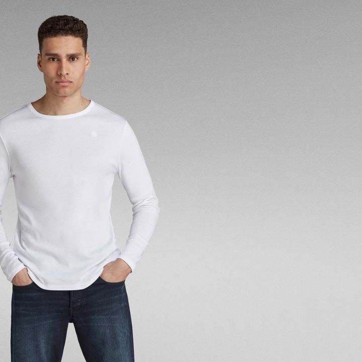 White round neck full sleeves t shirts cheap