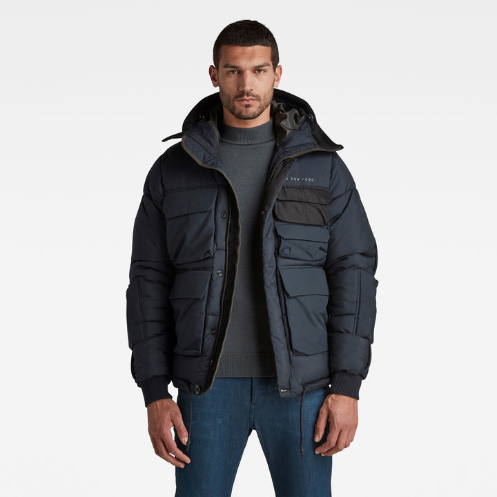 Doudoune Field Hooded Bleu fonce G STAR FR