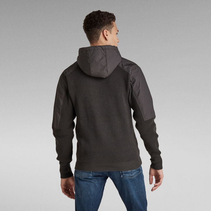 Woven Mix Hooded Knit | グレー | G-STAR® JP