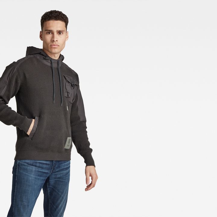 Woven Mix Hooded Knit | グレー | G-STAR® JP
