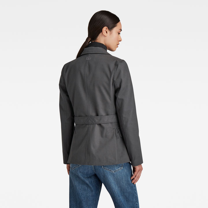 G STAR Women Slim Double Breasted Blazer Grey Size M